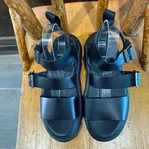 DR. MARTENS GRYPHON BRANDO LEATHER GLADIATOR SANDALS EU42 M 9 - Picture 3 of 7